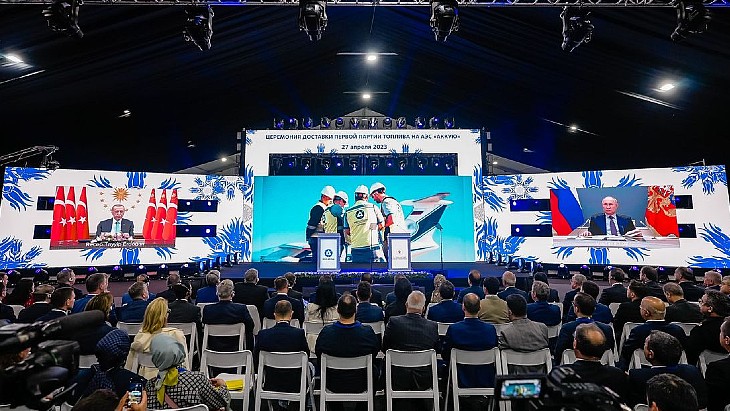 Presidents address ceremony inaugurating&nbsp;Turkey's first nuclear plant