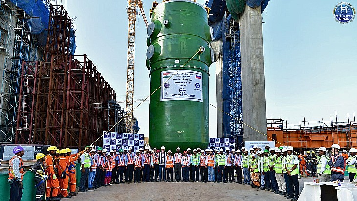 Reactor pressure vessel installed at Indian nuclear plant