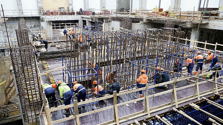 Concrete poured for BREST-OD-300 turbine foundation